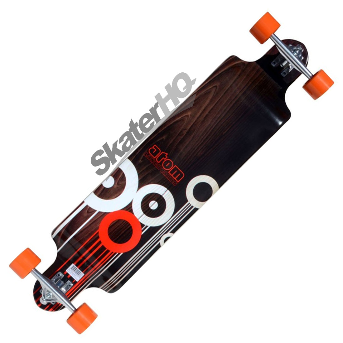 Atom Drop Deck 41 Longboard - Orange Circles Skateboard Completes Longboards