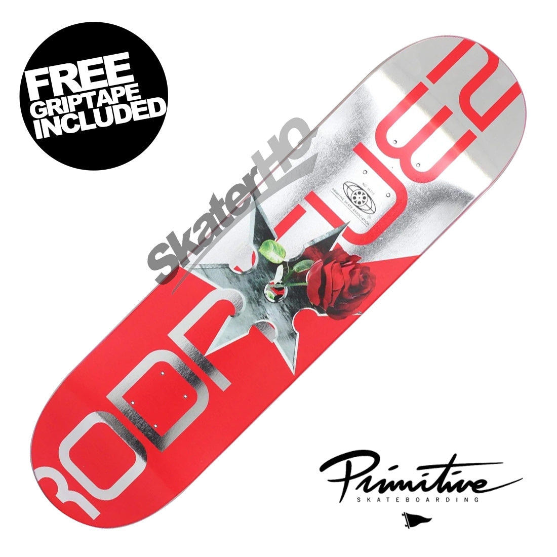 Primitive Rodriguez Threat 8.25 Deck - Red Skateboard Decks Modern Street