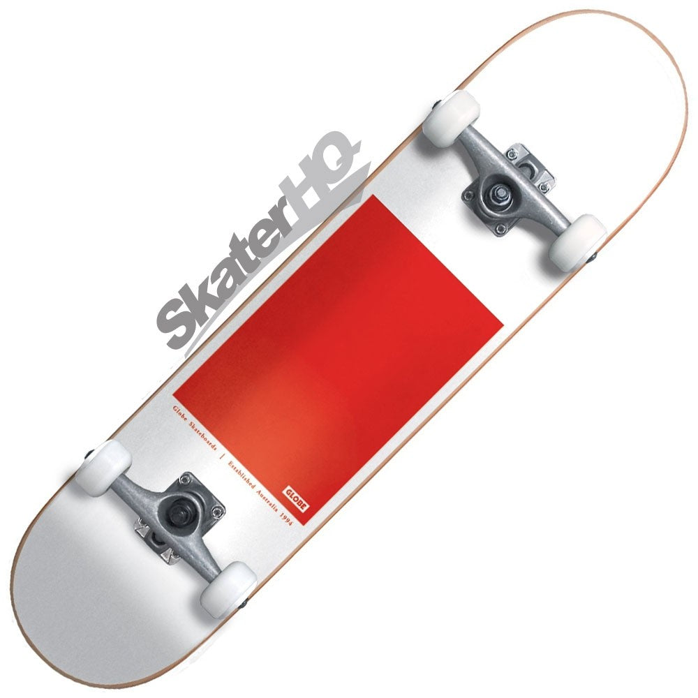 Globe G0 Block Serif 8.0 Complete - White/Red Skateboard Completes Modern Street