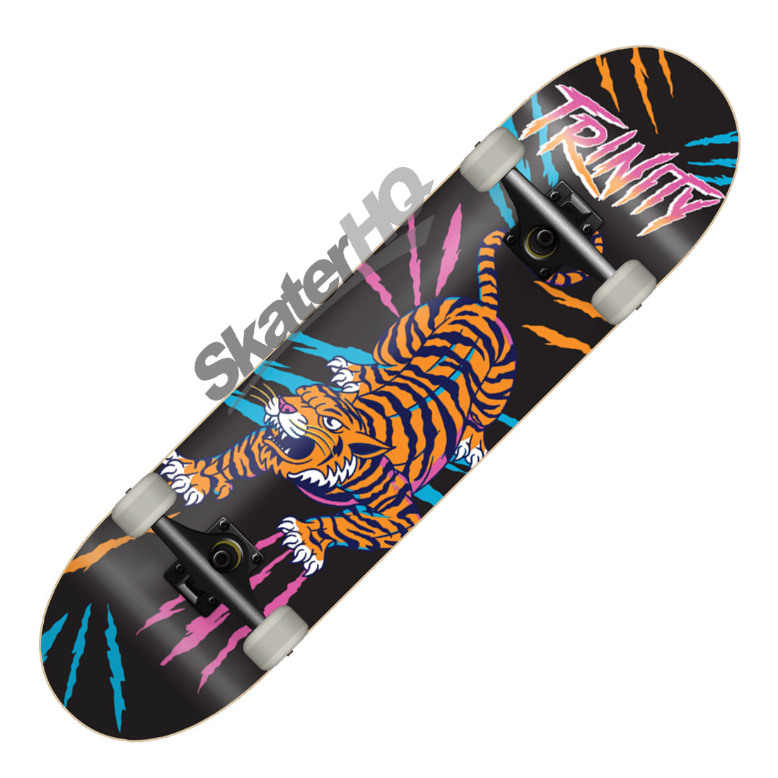 Trinity Tiger Black Neon 7.75 Complete Skateboard Completes Modern Street