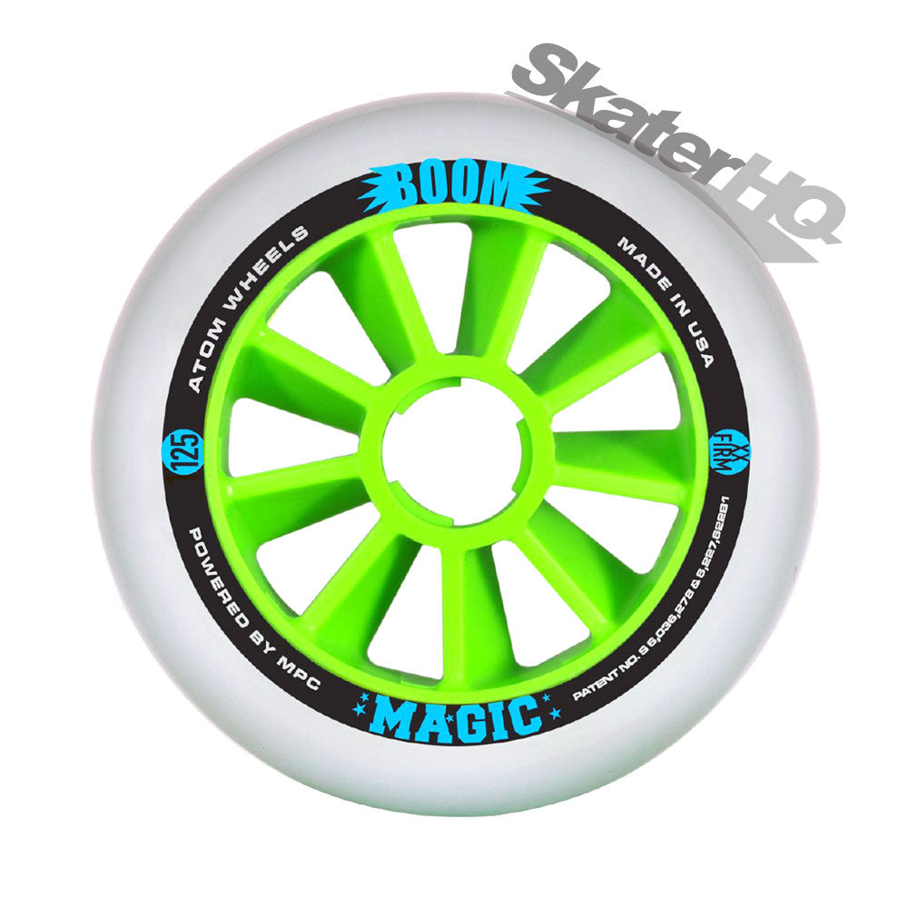 Atom Boom Magic 125mm XXFirm 3pk - White Inline Rec Wheels
