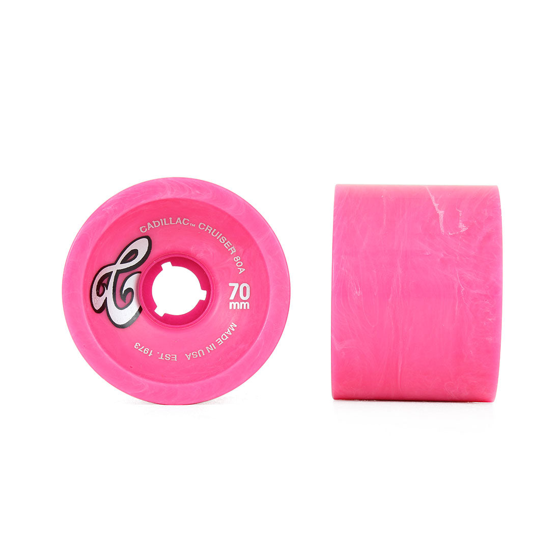 Cadillac Cruisers 70mm 80a 4pk - Pink Marble Skateboard Wheels