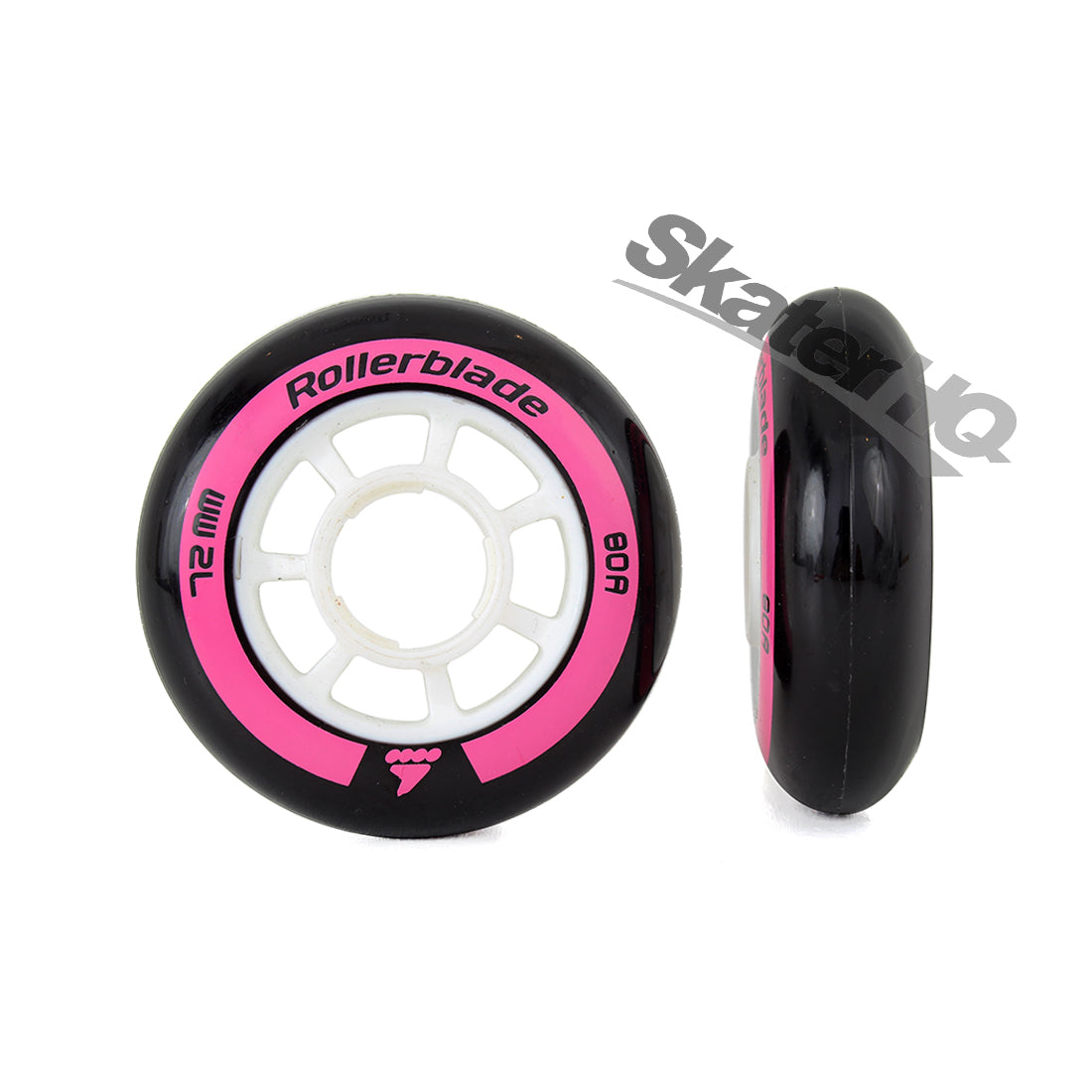 Rollerblade Microblade 72mm 80a 8pk - Black/Pink Inline Rec Wheels