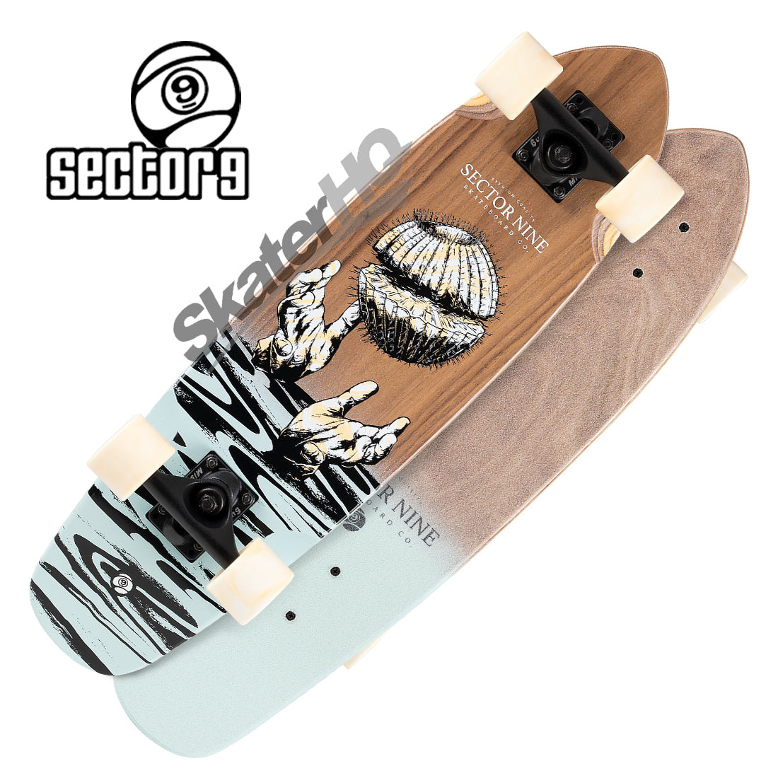 Sector 9 Hopper Handplant 7.5x27.5 Complete - Wood/Teal Skateboard Compl Cruisers