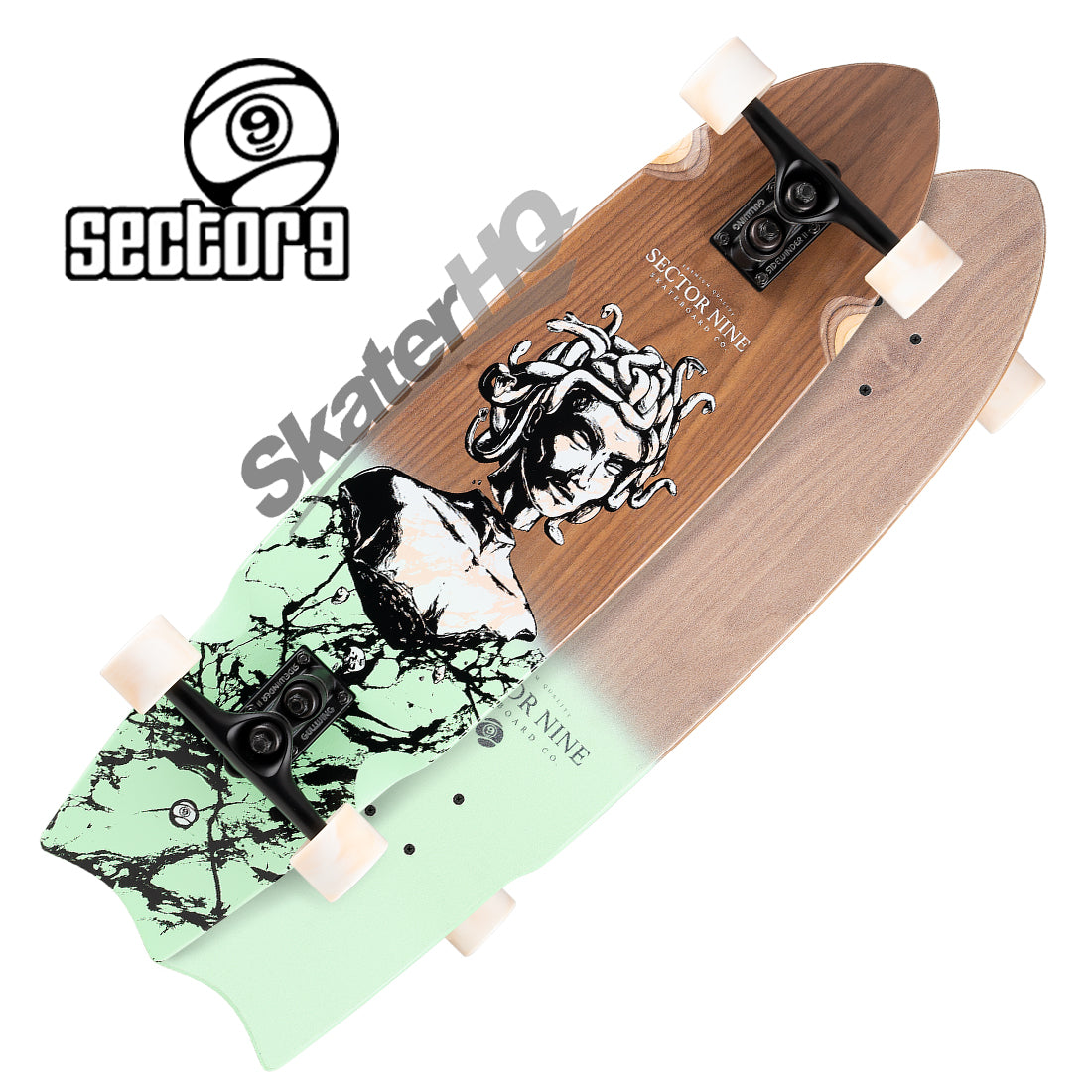 Sector 9 Unagi Gorgon 34.5 Gullwing Complete - Wood/Mint Skateboard Compl Cruisers