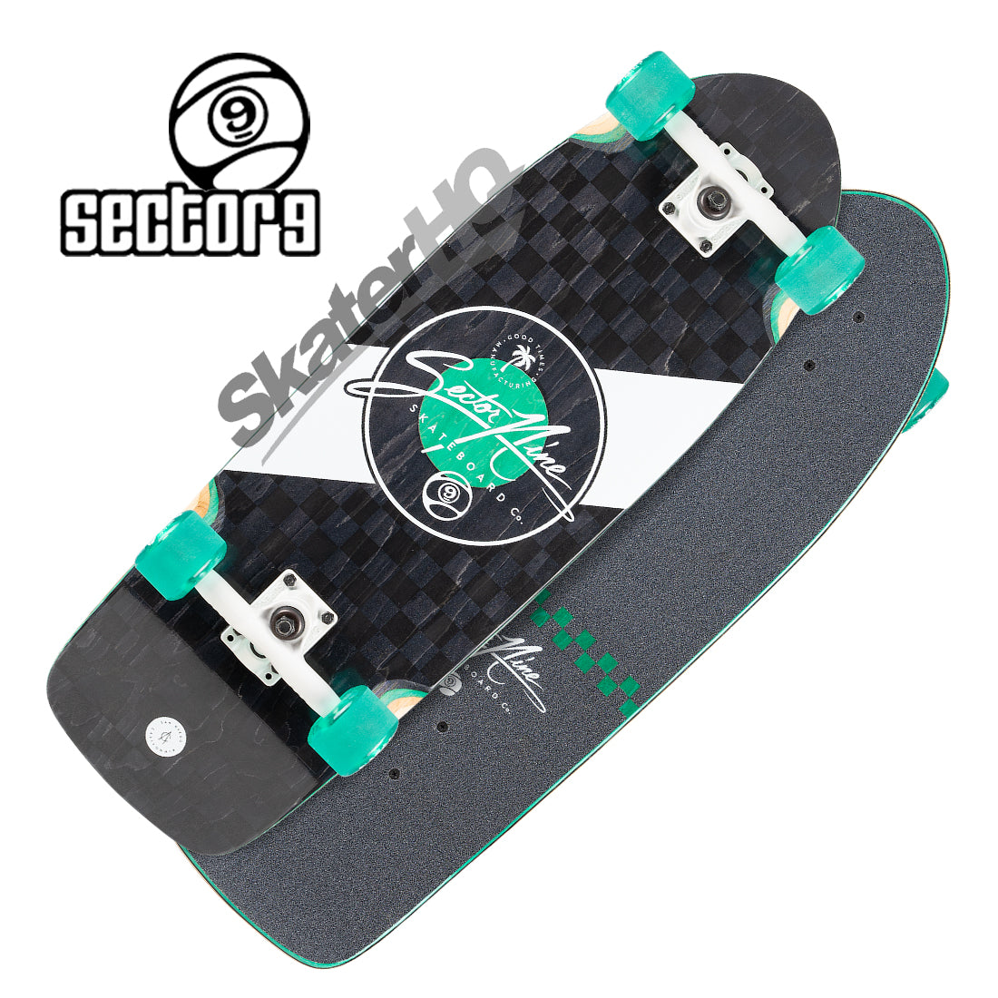 Sector 9 Fat Wave Mosaic 9.8x30 Complete - Black/Green Skateboard Compl Cruisers