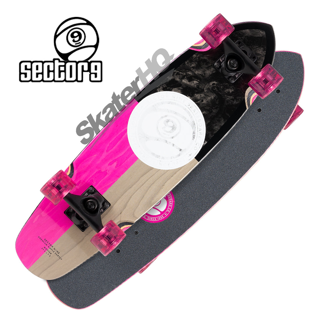 Sector 9 Hopper Divide 7.5x27.5 Complete - Black/Pink Skateboard Compl Cruisers