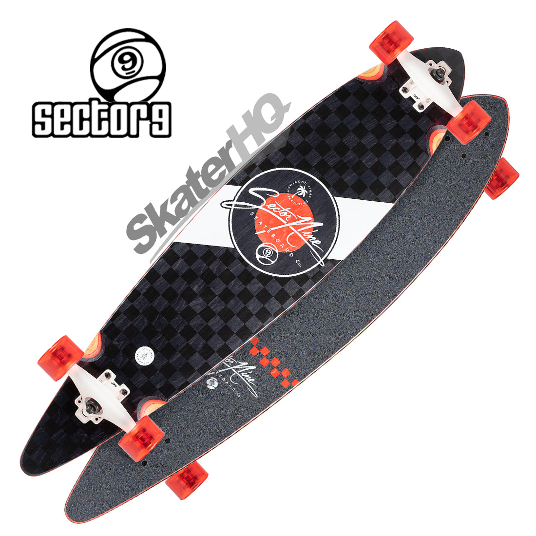Sector 9 Ledger Mosaic 40 Complete - Black/Red Skateboard Completes Longboards