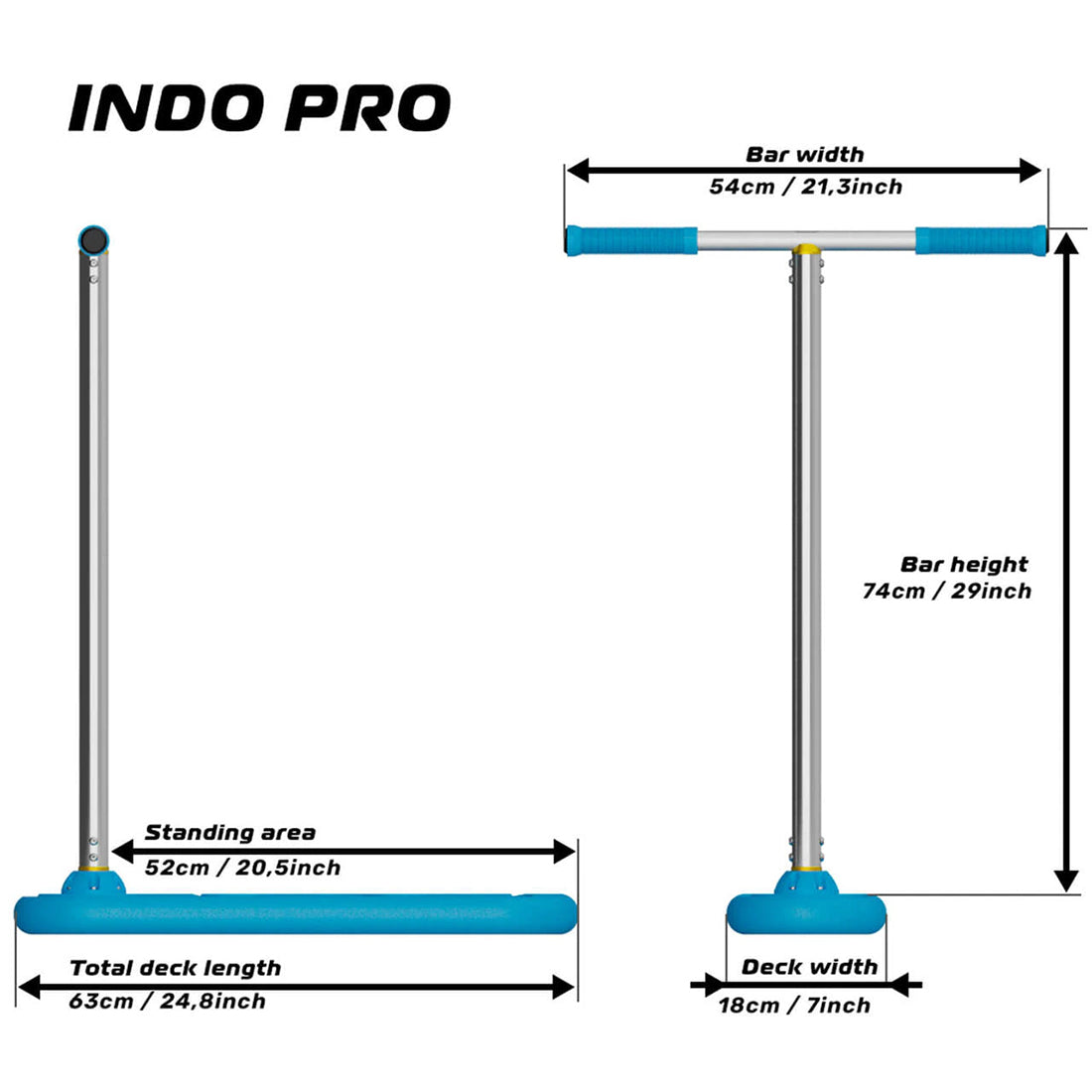 INDO PRO 740 Tramp Scooter - Blue Scooter Completes Trick