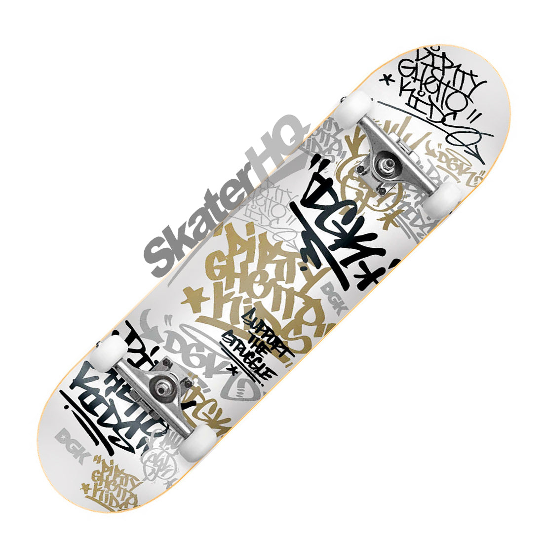 DGK Tag 7.5 Complete - White/Gold Skateboard Completes Modern Street