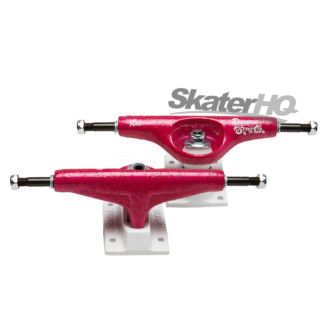 Tensor Mag Light 5.25 Daewon Slicks - Pink/White Skateboard Trucks