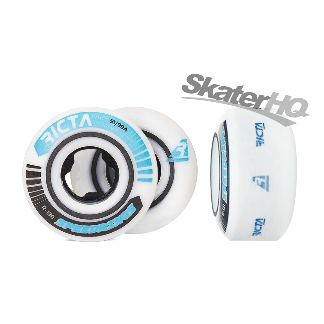 Ricta Speedrings Slim 51mm 99a - White/Blue Skateboard Wheels