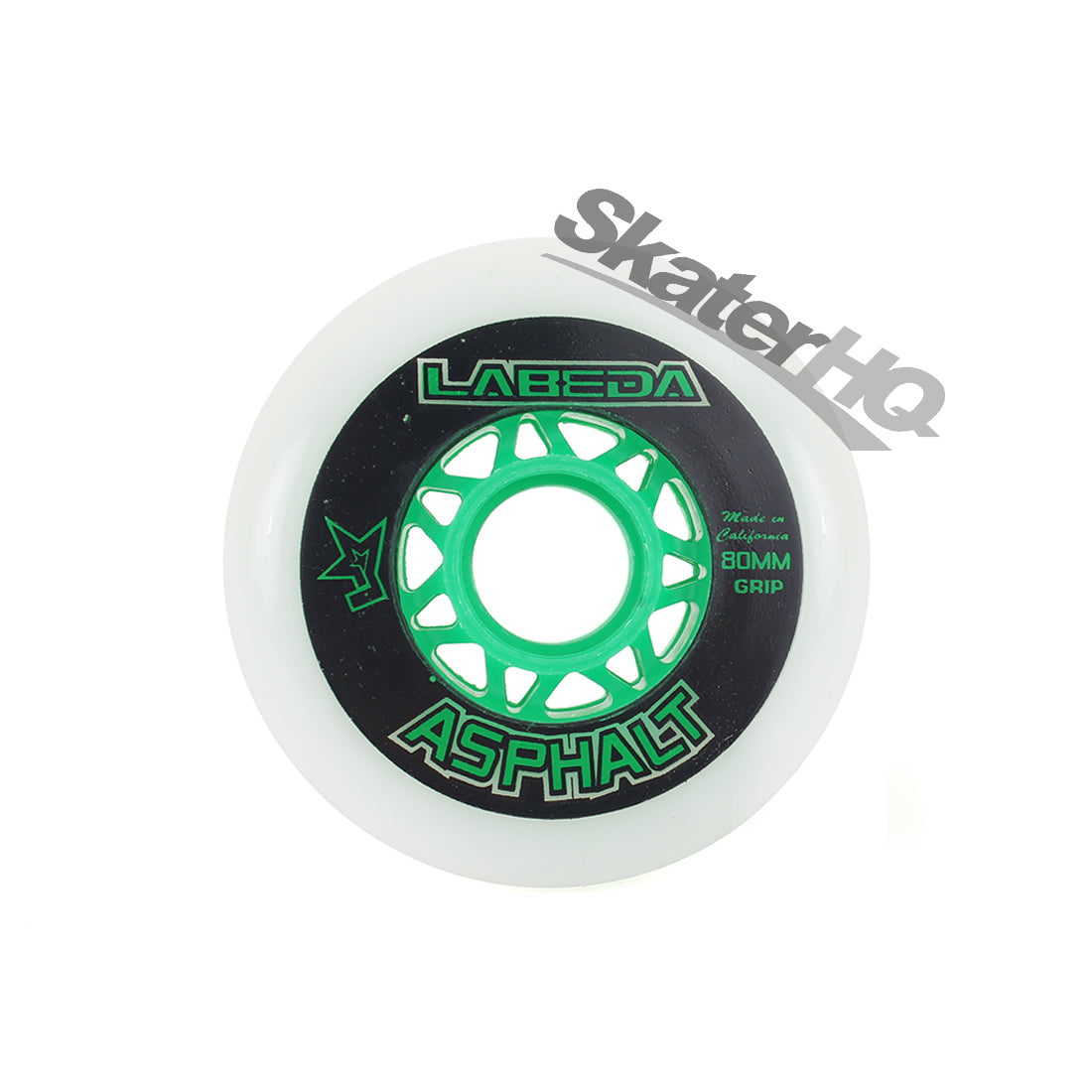 Labeda Asphalt Grip 80mm 83a Single - White/Green Inline Rec Wheels