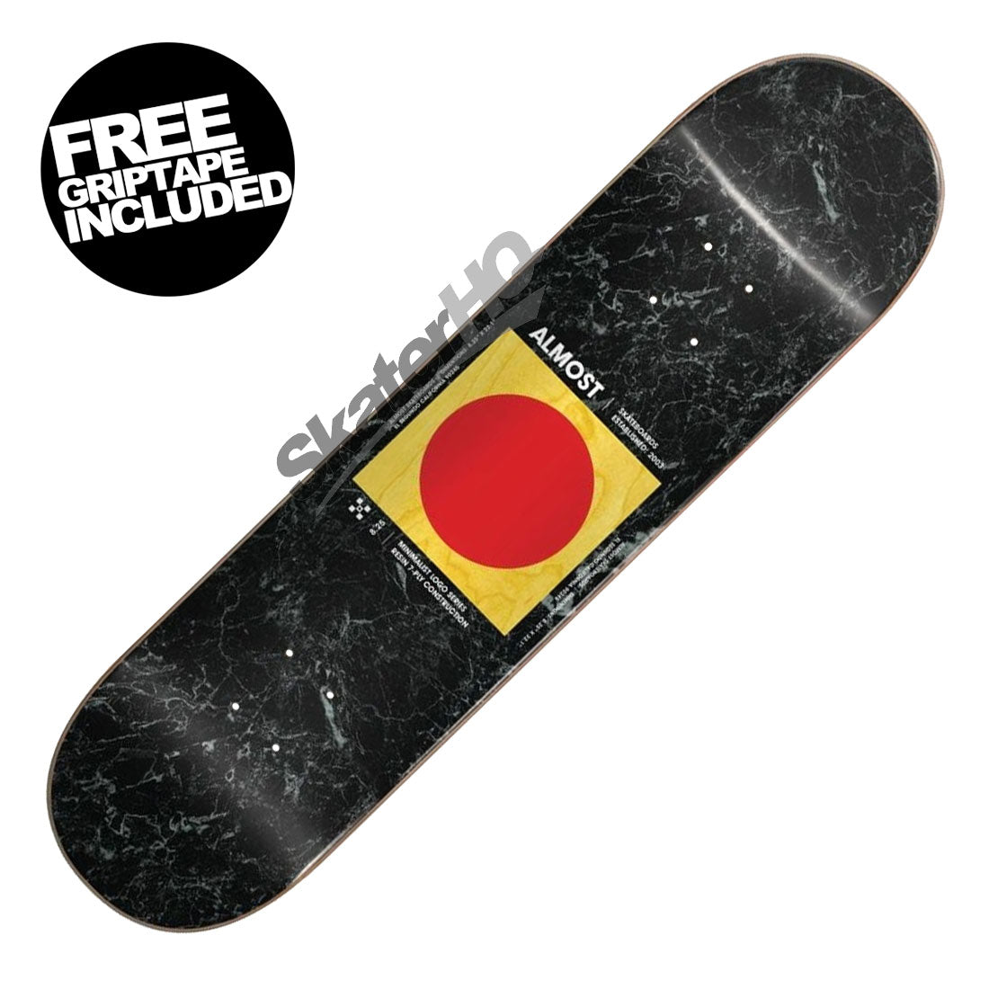 Almost Minimalist R7 8.25 Deck - Black Marble Skateboard Decks Modern Street