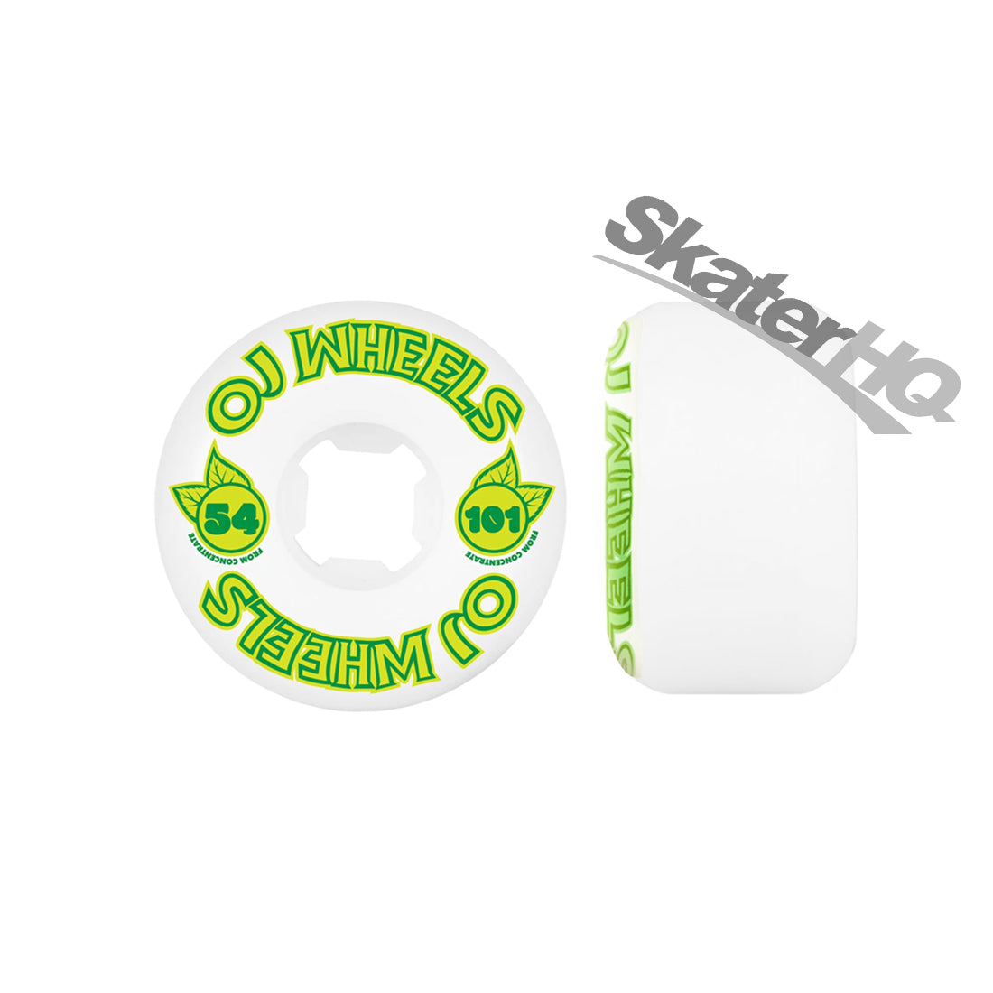 OJs From Concentrate 54mm 101a Hardline - White/Green Skateboard Wheels