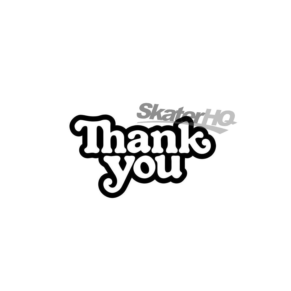 Thank You Logo Sticker - Black/White Stickers