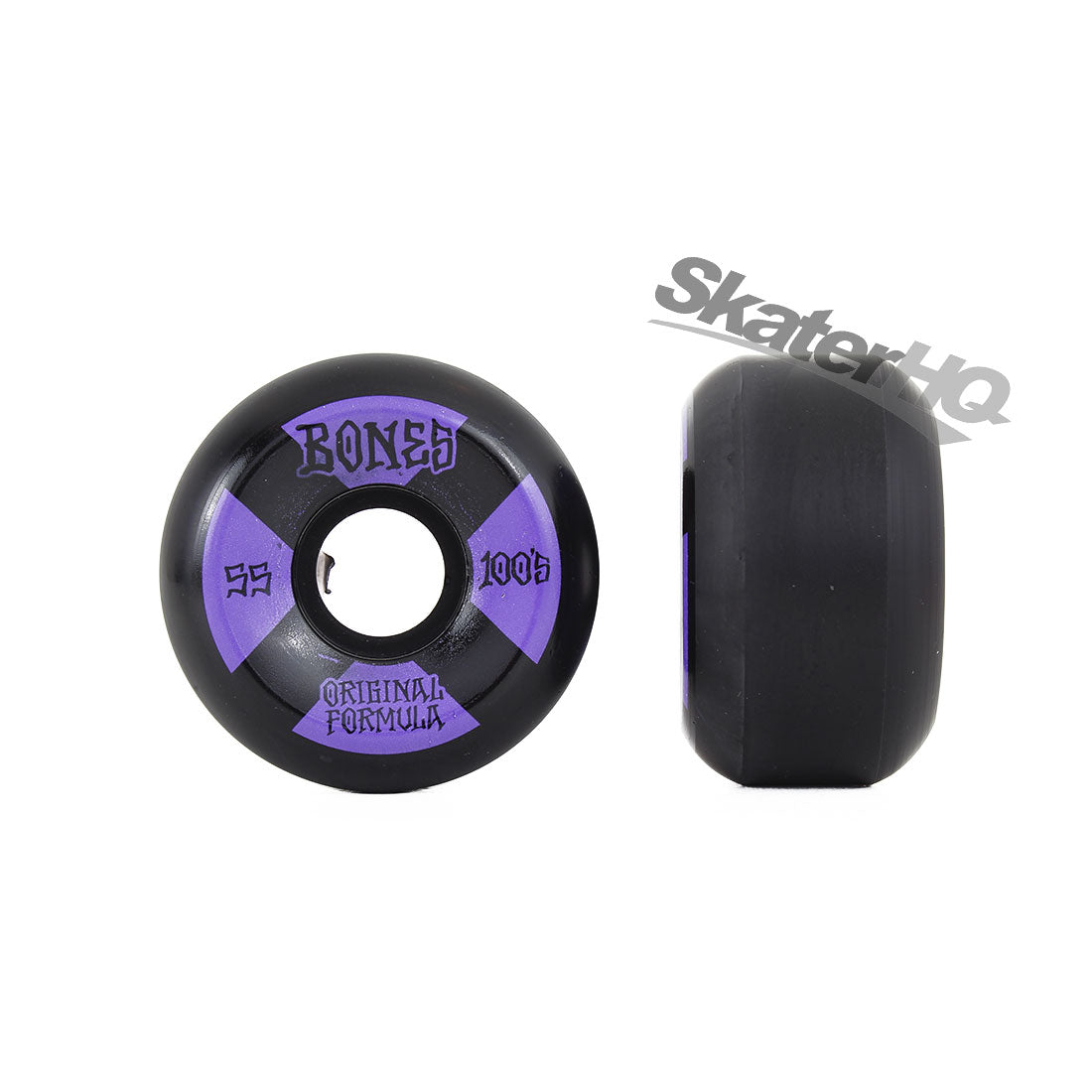 Bones OG 100s V5 Sidecut 55mm - Black/Purple Skateboard Wheels