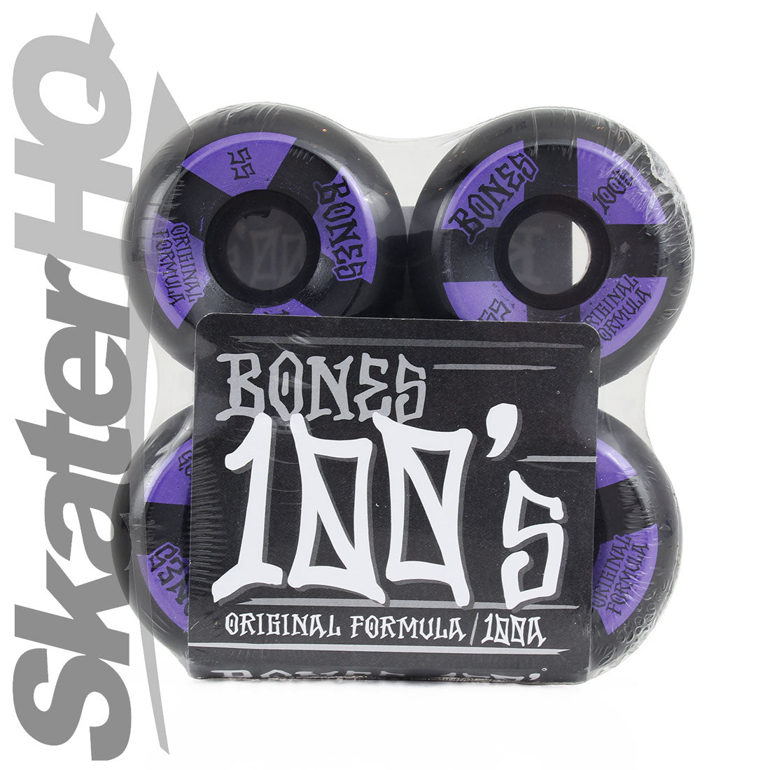 Bones OG 100s V5 Sidecut 55mm - Black/Purple Skateboard Wheels