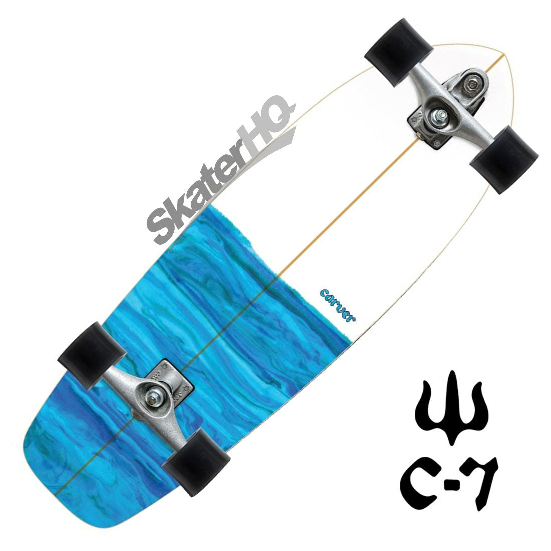 Carver Resin V2 C7 Raw Complete - White/Blue Skateboard Compl Carving and Specialty