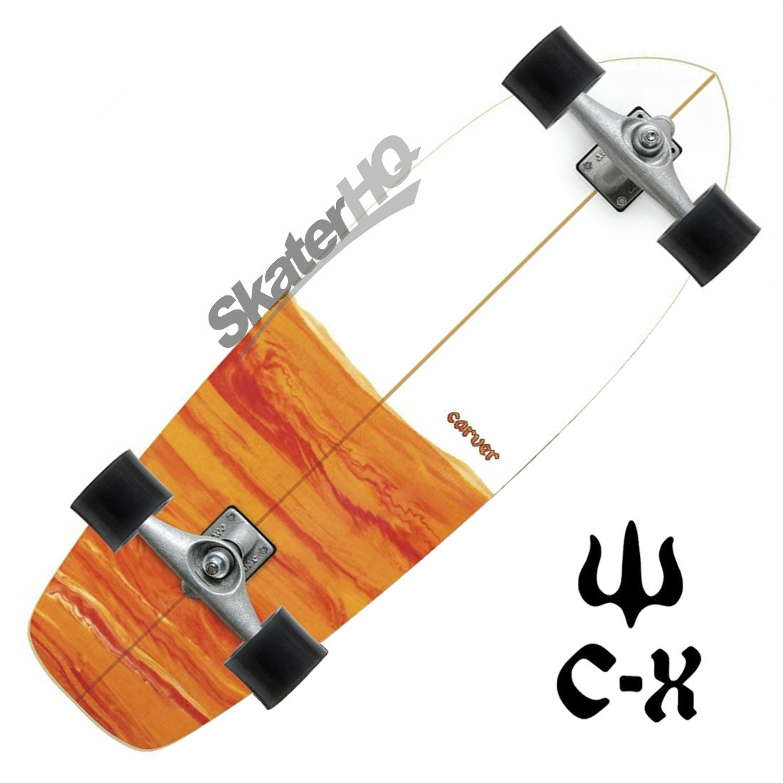 Carver Firefly V2 CX Raw Complete - White/Orange Skateboard Compl Carving and Specialty
