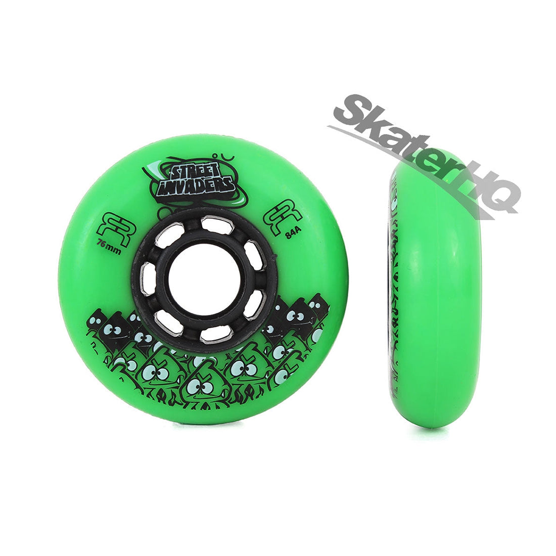 FR Street Invader 76mm 84a 4pk - Green Inline Rec Wheels