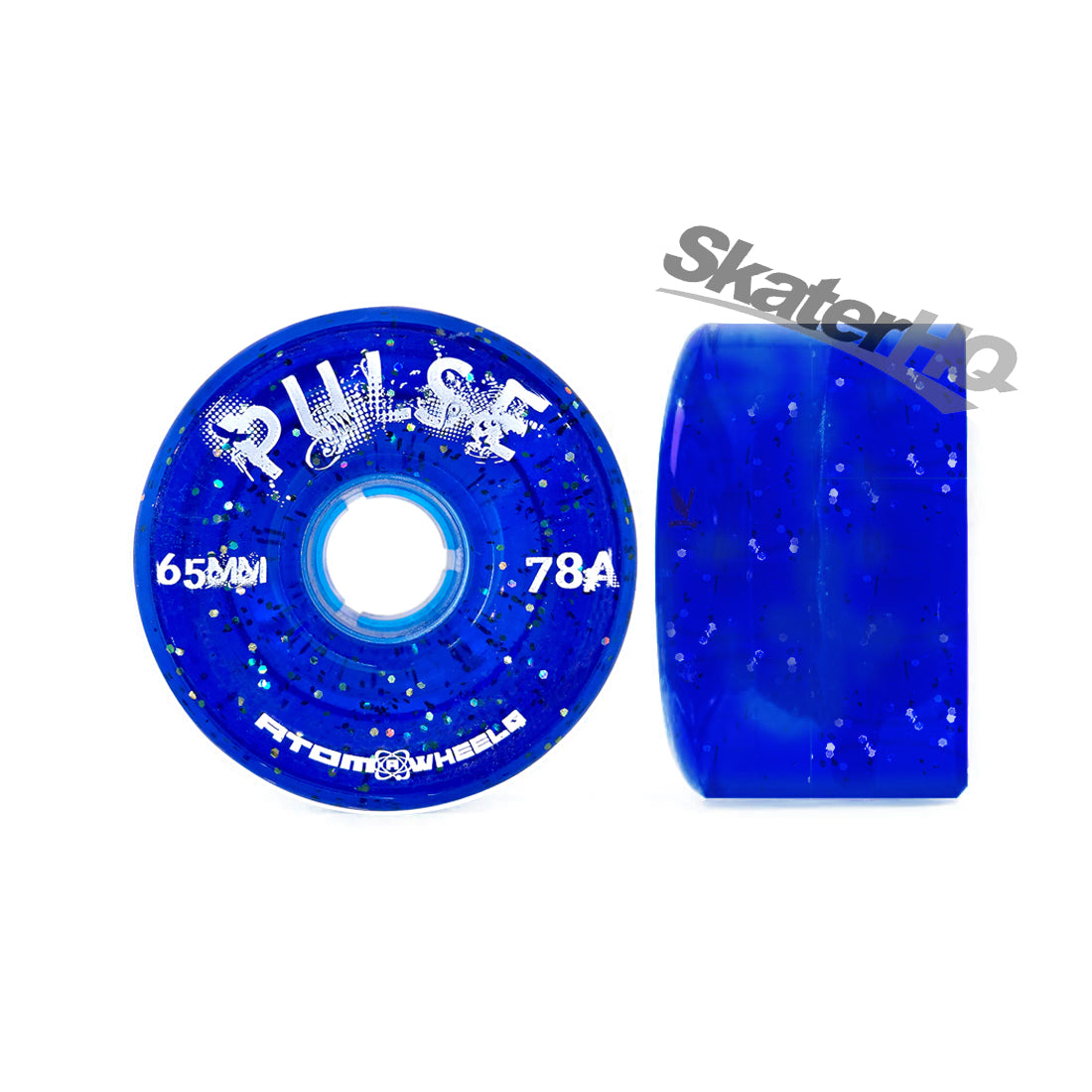 Atom Pulse Glitter 65x38mm 78a 4pk - Blue Roller Skate Wheels