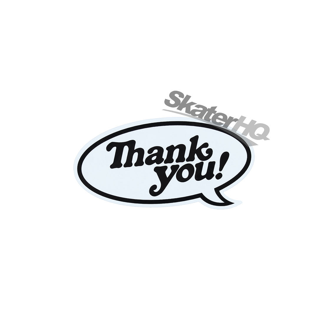 Thank You Bubble Logo Sticker - Black/White Stickers