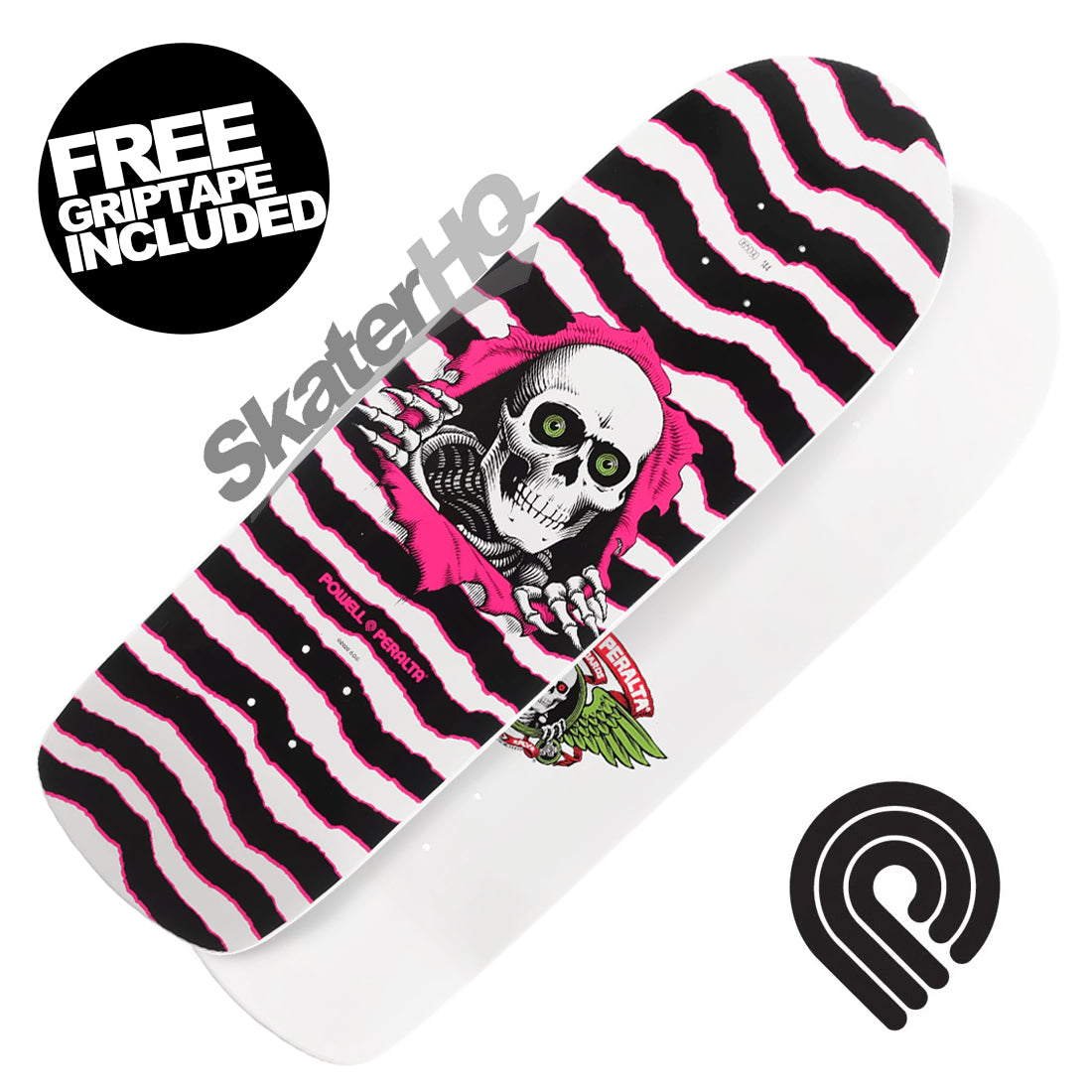 Powell Peralta OG Ripper 10.0 Deck - White/Pink Skateboard Decks Old School
