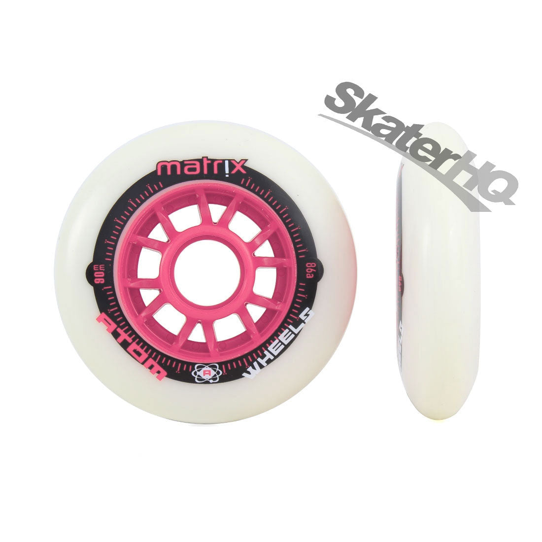 Atom Matrix 90mm 86a 8pk - White/Pink Inline Rec Wheels