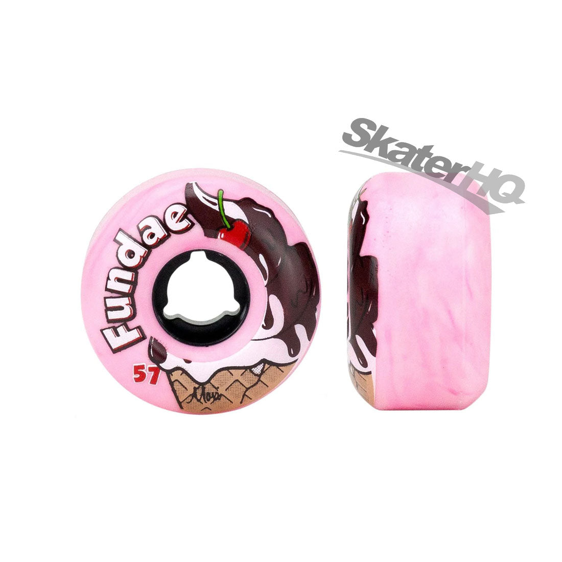 Moxi Fundae Hybrid 57x34mm 85a 4pk - Bubble Gum Pink Roller Skate Wheels