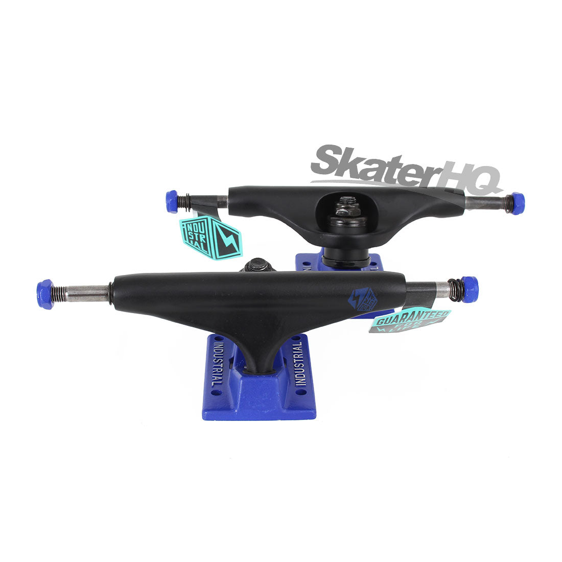 Industrial 5.25 PAIR - Black/Blue Skateboard Trucks