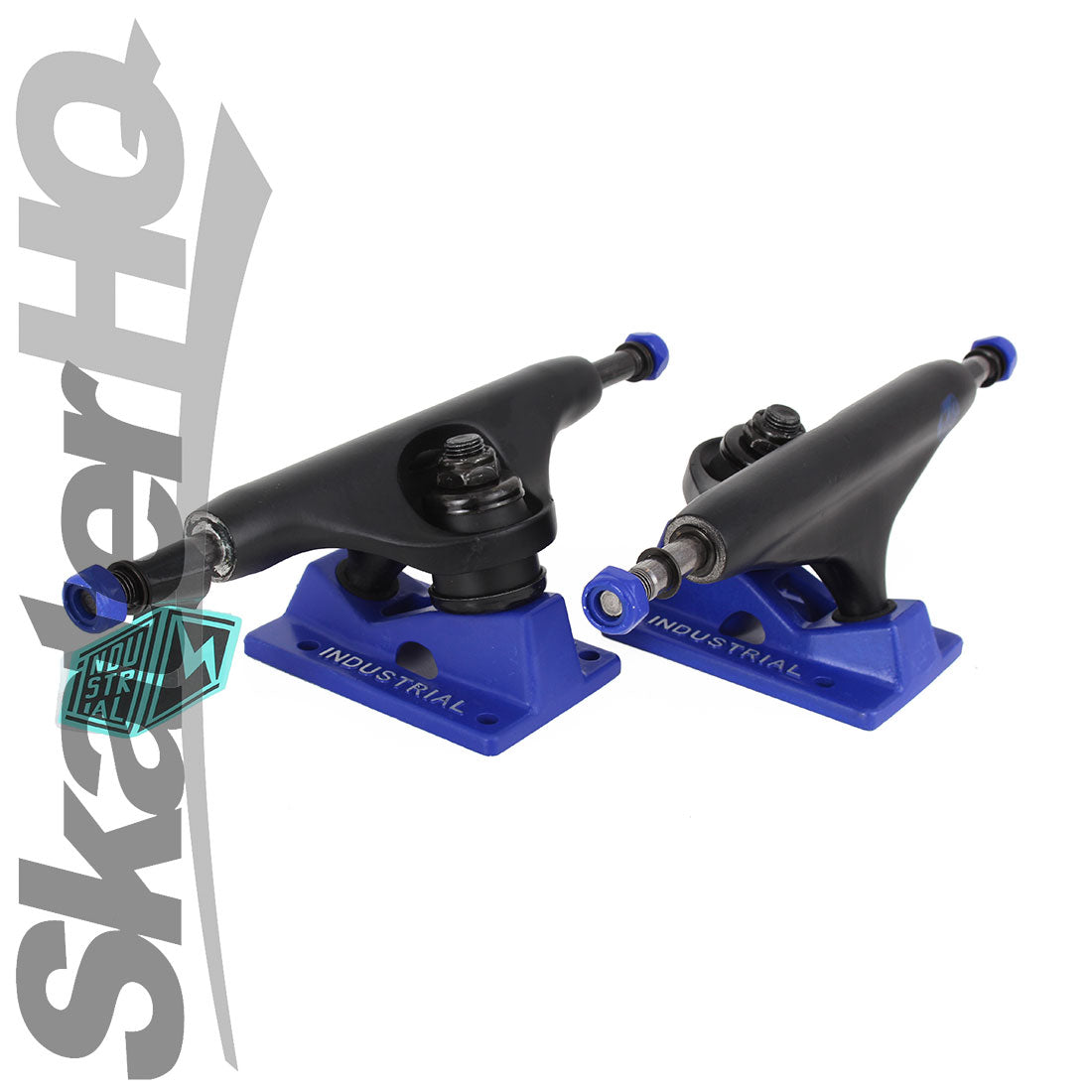Industrial 5.25 PAIR - Black/Blue Skateboard Trucks