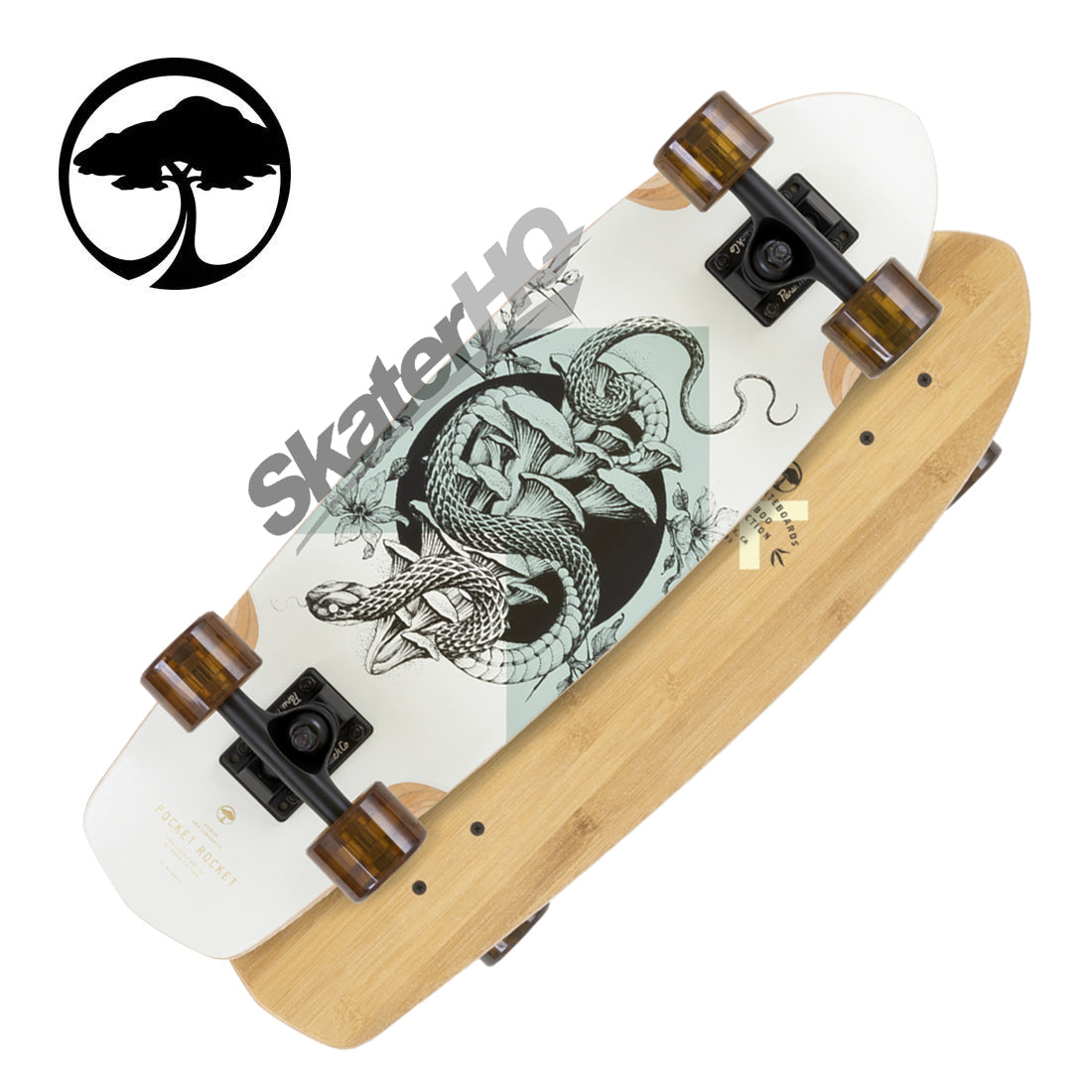 Arbor Pocket Rocket 27 Bamboo Complete - White/Teal Skateboard Compl Cruisers