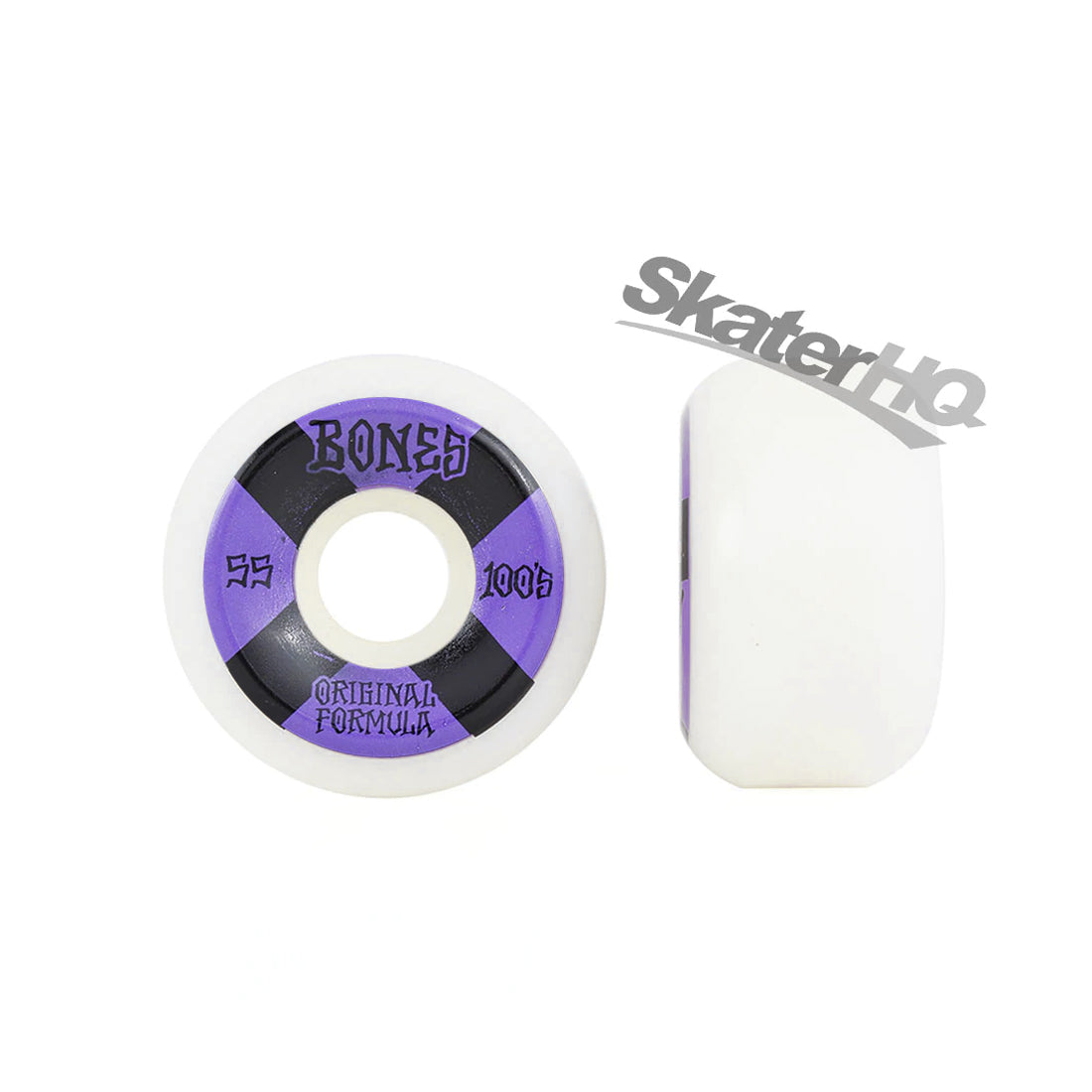 Bones OG 100s V5 Sidecut 55mm - White/Purple Skateboard Wheels