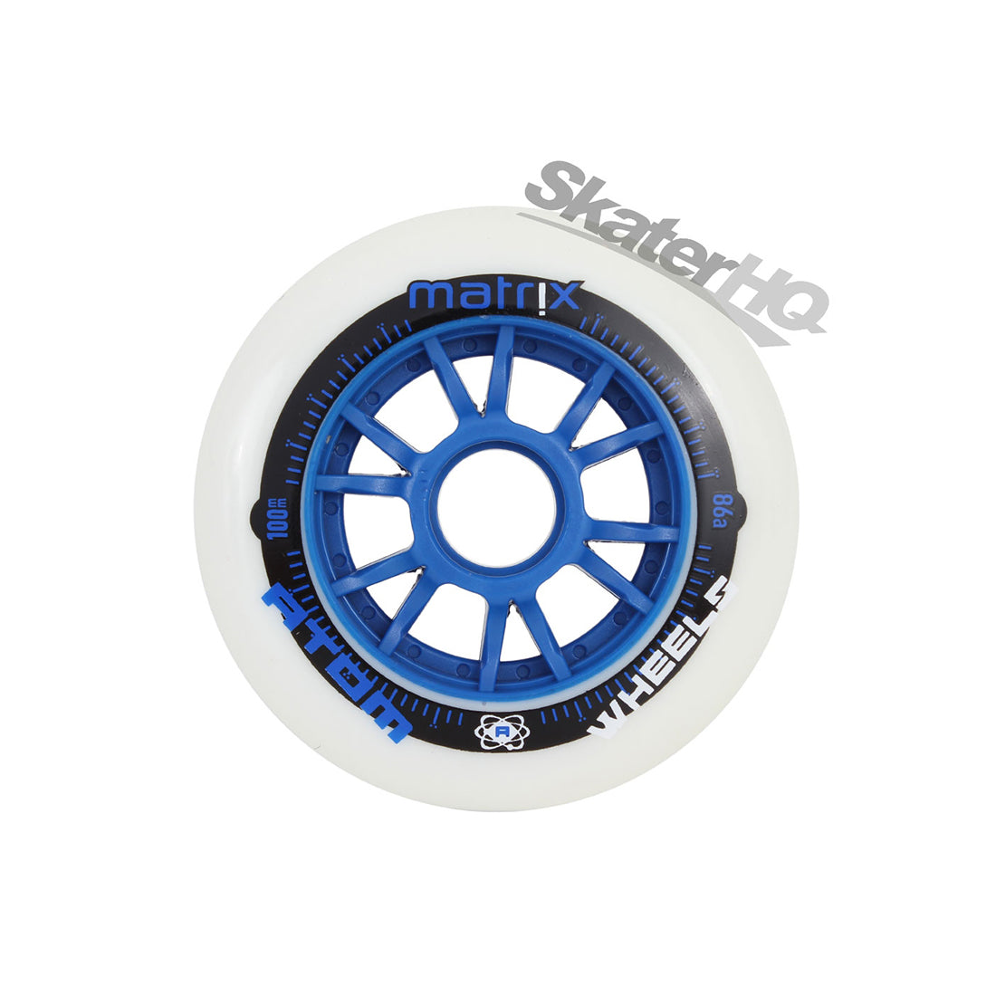 Atom Matrix 100mm 86a Single - White/Blue Inline Rec Wheels