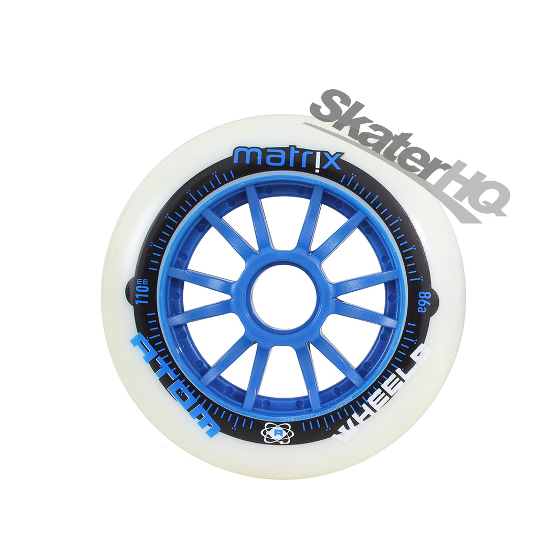 Atom Matrix 110mm 86a Single - White/Blue Inline Rec Wheels