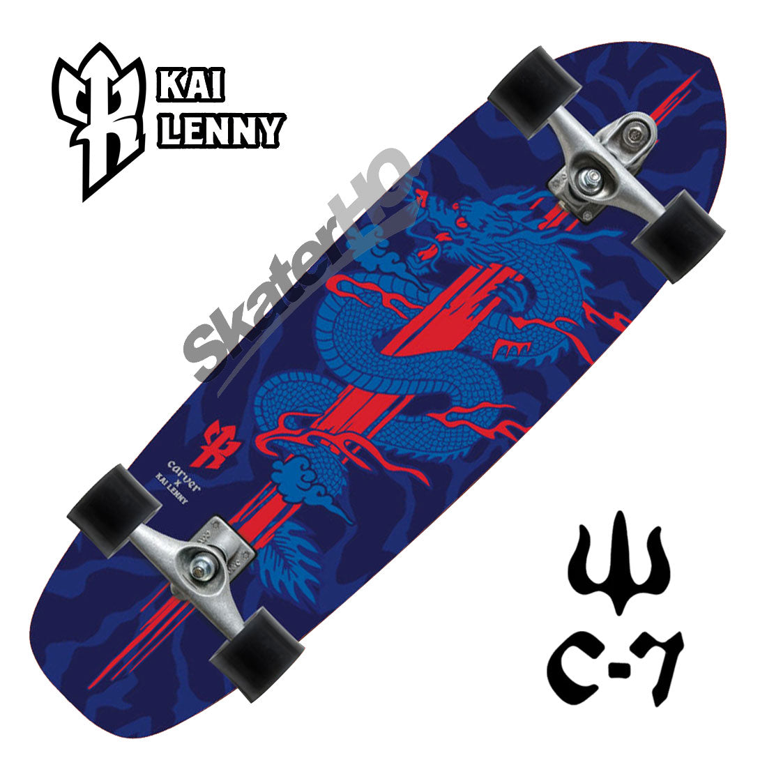 Carver x Kai Lenny Dragon 34 C7 Raw Complete Skateboard Compl Carving and Specialty
