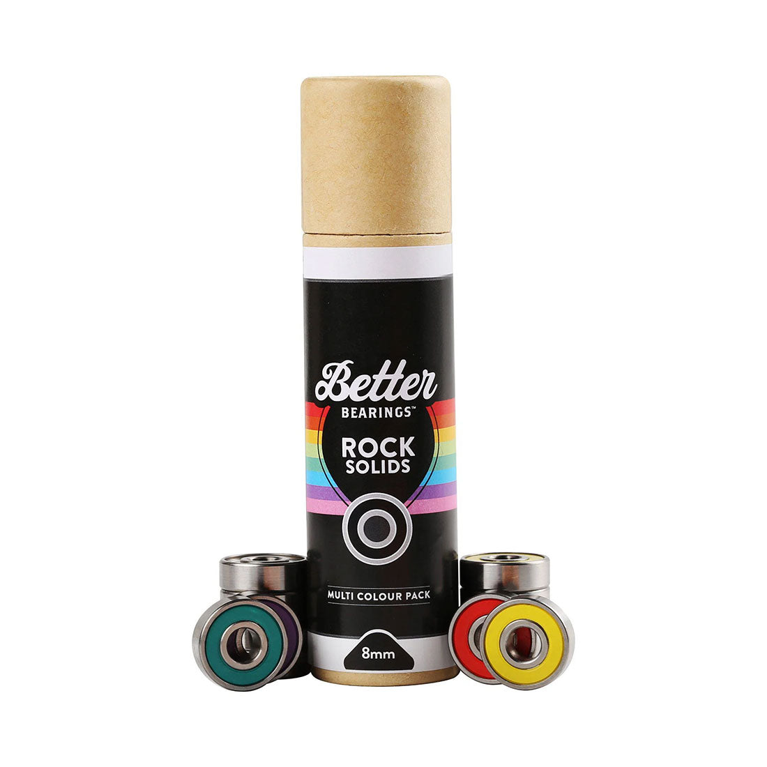 Better Bearings Rock Solids 8mm 16pk Multicolour Inline and Quad Bearings
