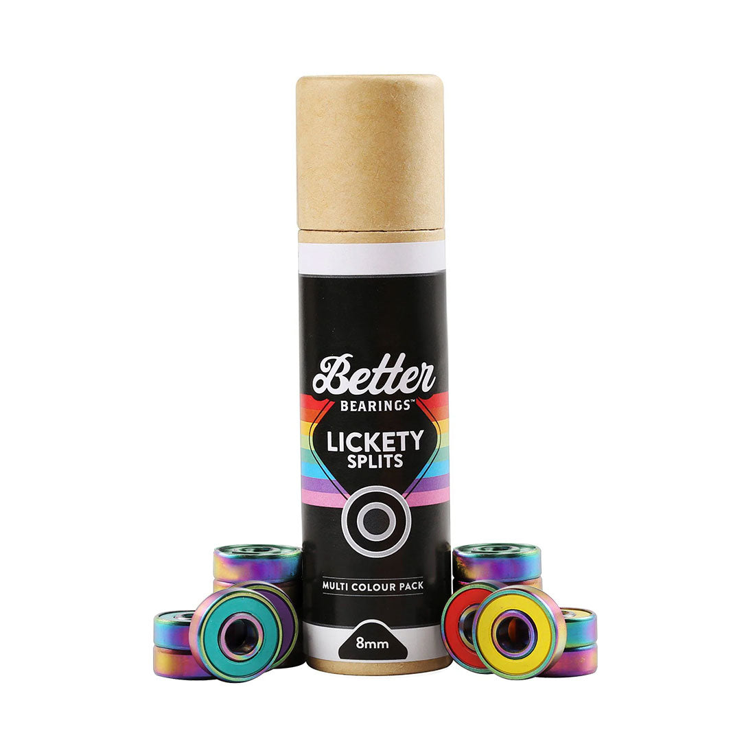 Better Bearings Lickety Splits 8mm 16pk Multi Colour Inline and Quad Bearings