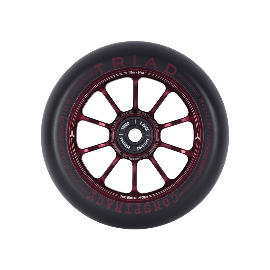 Triad Conspiracy 110mm Wheel - Ano Red Scooter Wheels