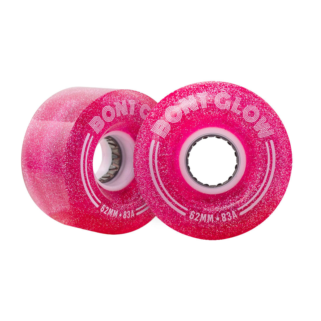 Bont Glow LED 62mm 83a 4pk - Love Letter Pink Roller Skate Wheels