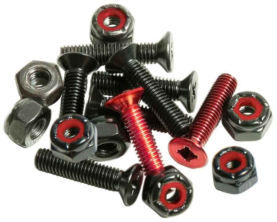 Andale 7/8in Combo Hardware 8pk - Red Skateboard Hardware and Parts