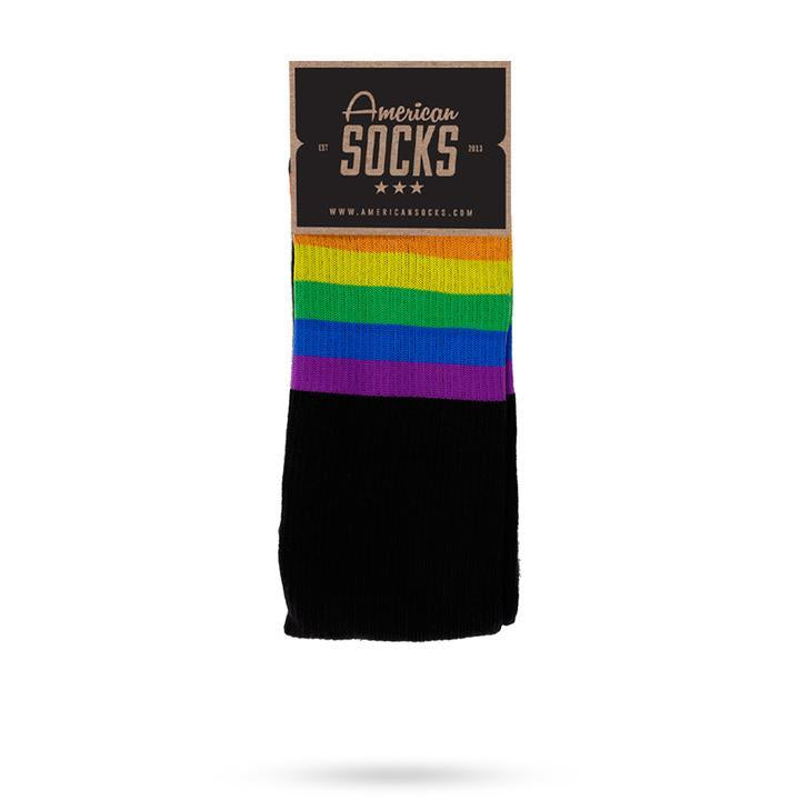 American Socks Rainbow Pride (Black) - Mid High Apparel Socks