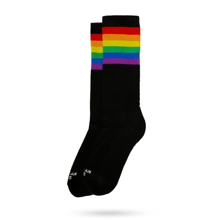 American Socks Rainbow Pride (Black) - Mid High Apparel Socks