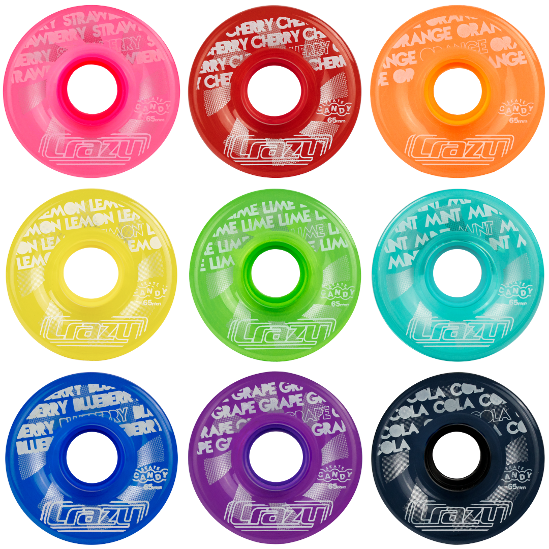 Crazy Candy Outdoor Wheels 65mm 78a 4pk Roller Skate Wheels