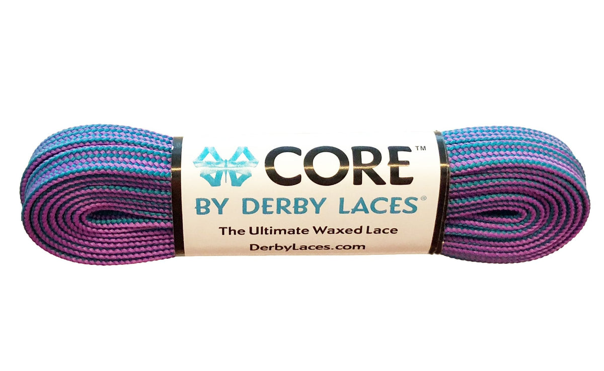 Derby Laces Core 108in Pair Purple Teal Stripe Laces