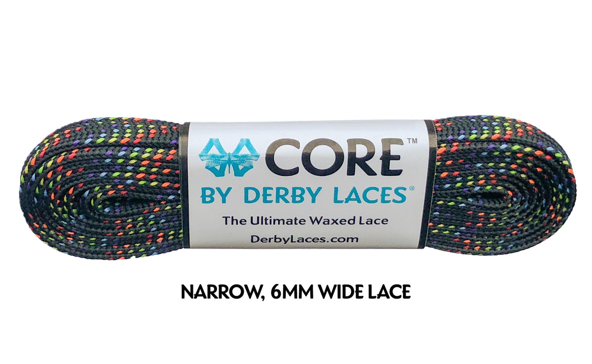 Derby Laces Core 84in Pair Rainbow Black Laces