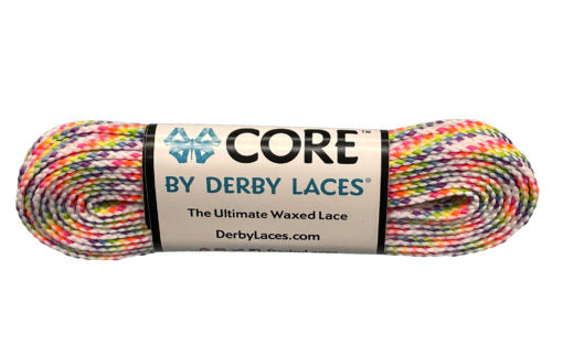 Derby Laces Core 108in Pair Rainbow White Laces