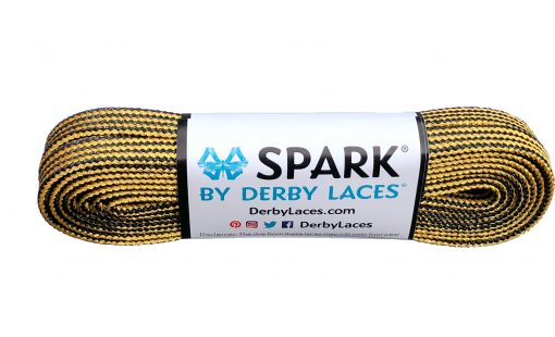 Derby Laces Spark 54in Pair Gold Black Stripe Laces