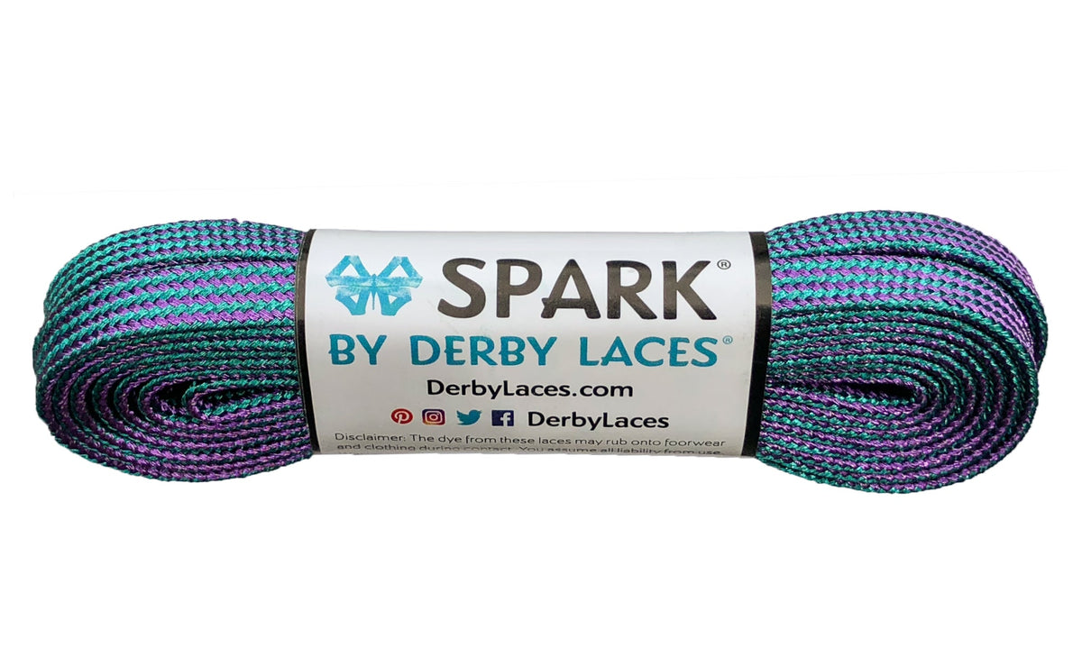 Derby Laces Spark 72in Pair Purple Teal Stripe Laces